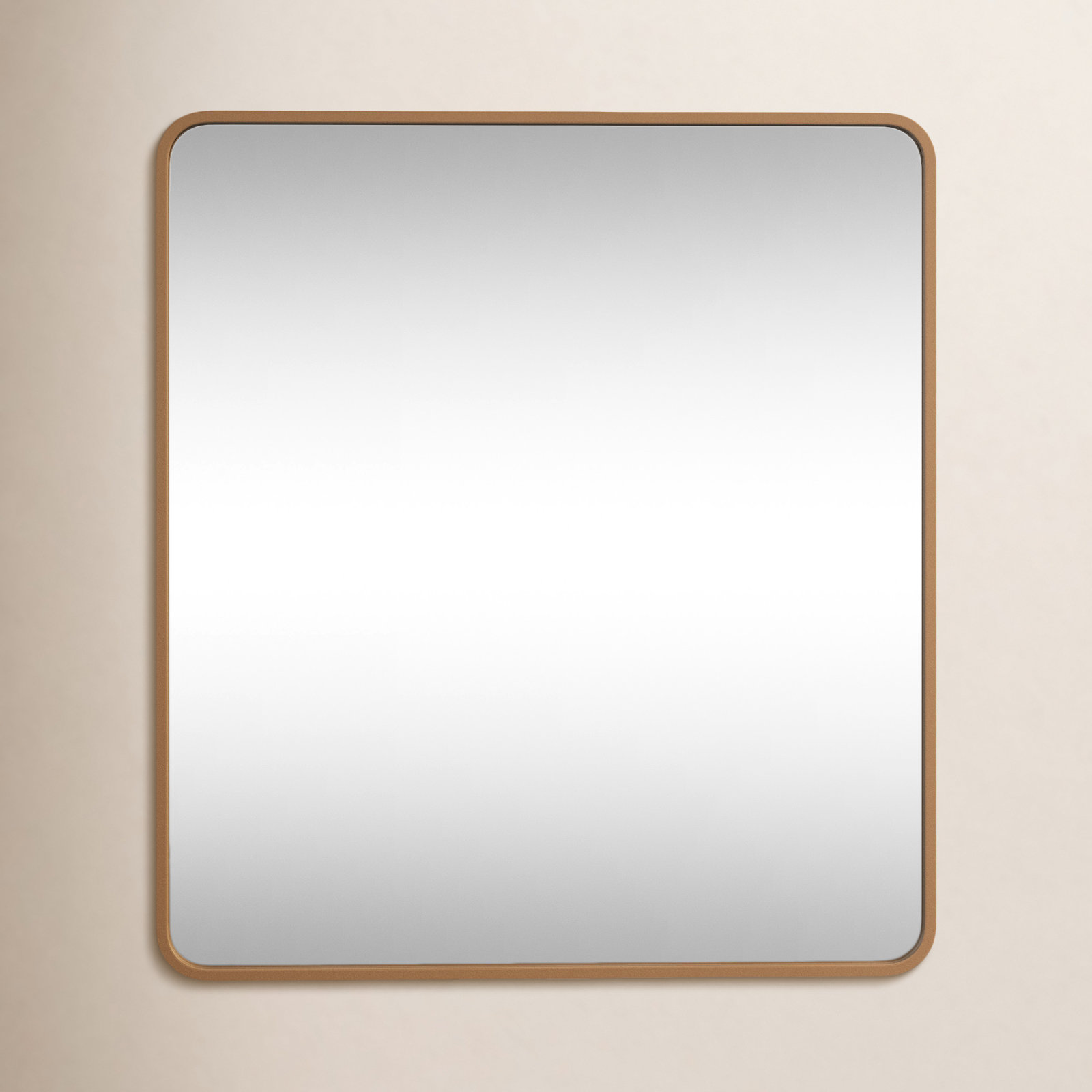Sabine Metal Rounded Rectangle Wall Mirror, 40" x 36", Brass