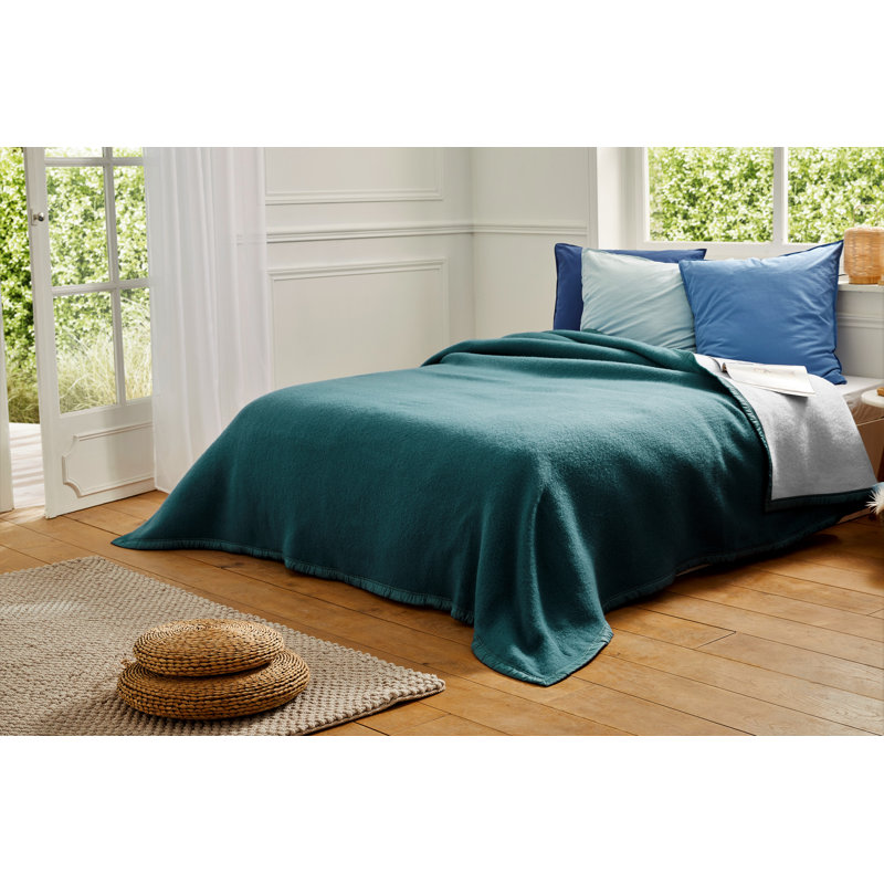 Laine Heavyweight Washable Wool Blanket, Queen, Teal