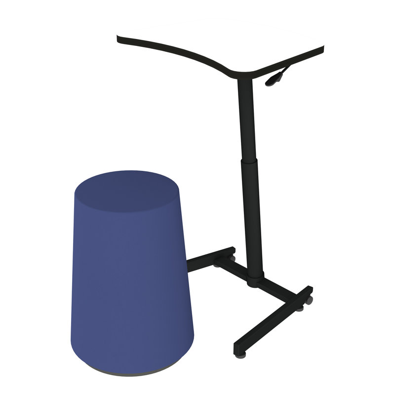 Shape Series Classroom Backless Active Motion Wobble Stool with Padded Seat, Navy