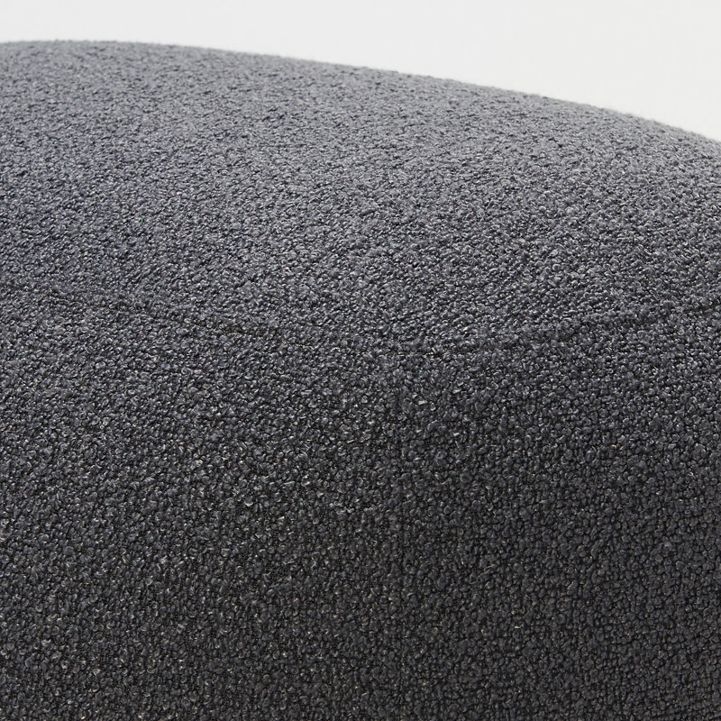 Overstreet 23" Wide Boucle Upholstered Ottoman, Dark Gray Boucle