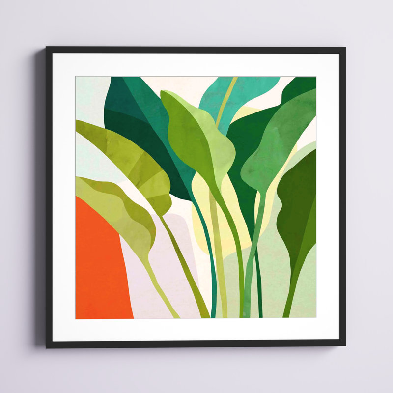 «Tropica I» par Victoria Borges - impression encadrée, H 30 po x l 30 po, Or