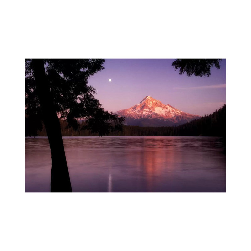Moon Over Hood by Dennis Frates - Print on Canvas, Wrapped Canvas, 45.72cm H x 66.04cm W x 3.81cm D