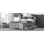 Full Size Platform Bed With Storage Headboard, Usb, Twin Size Trundle And 3 Drawers-1960071976