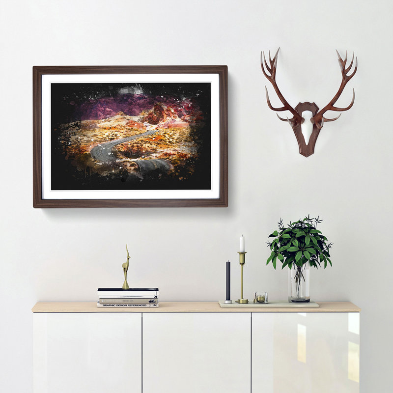 The Valley of Fire in Nevada - Picture Frame Graphic Art Print, 45cm H x 63cm W x 2cm D, Walnut Framed