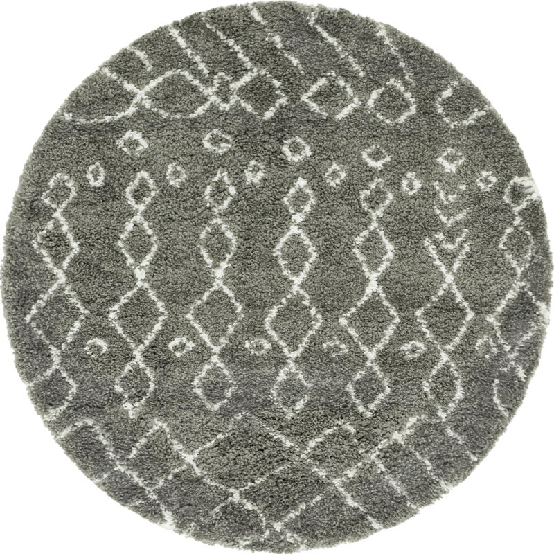 Paquette Geometric Shag Area Rug, Round 152cm
