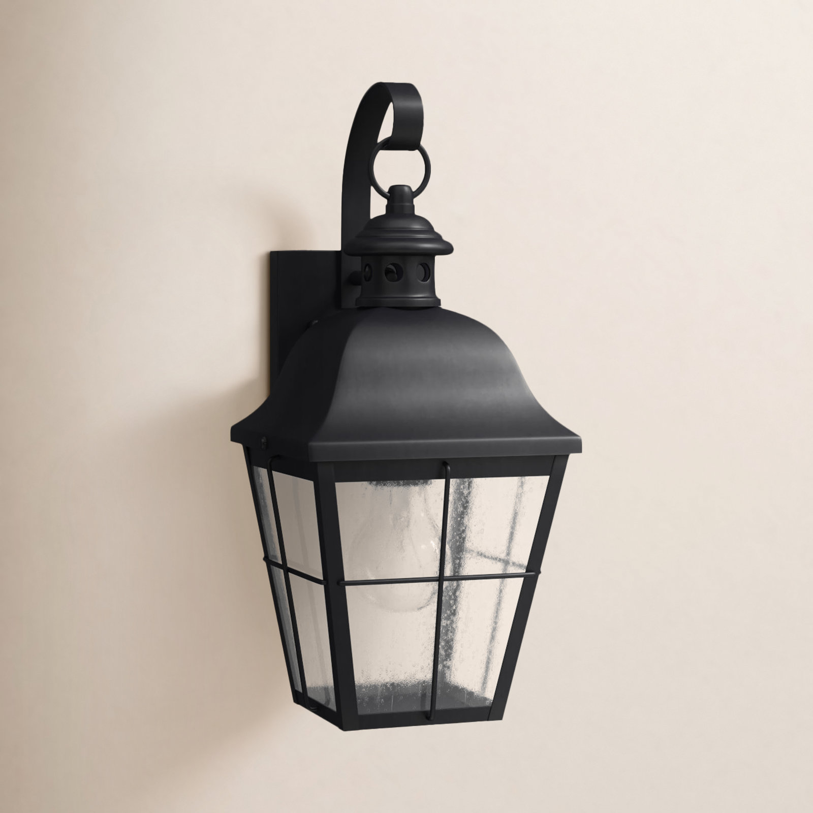 Merton Single Light Empire Outdoor Wall Light, Mystic Black