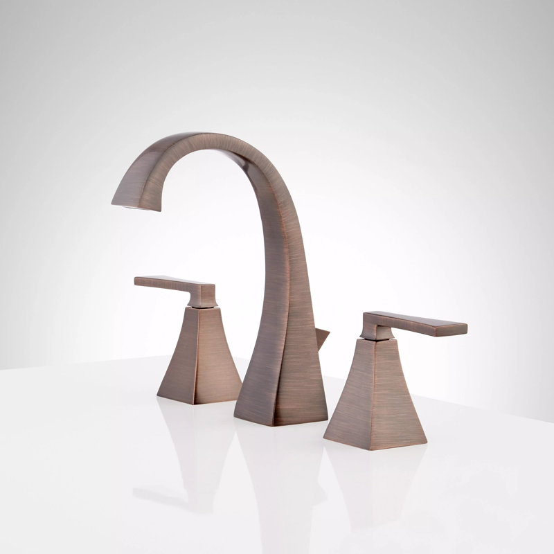 Vilamonte 1.2 GPM Widespread Bathroom Faucet with Metal Lever Handles and Pop-Up Drain Assembly, Oil Rubbed Bronze
