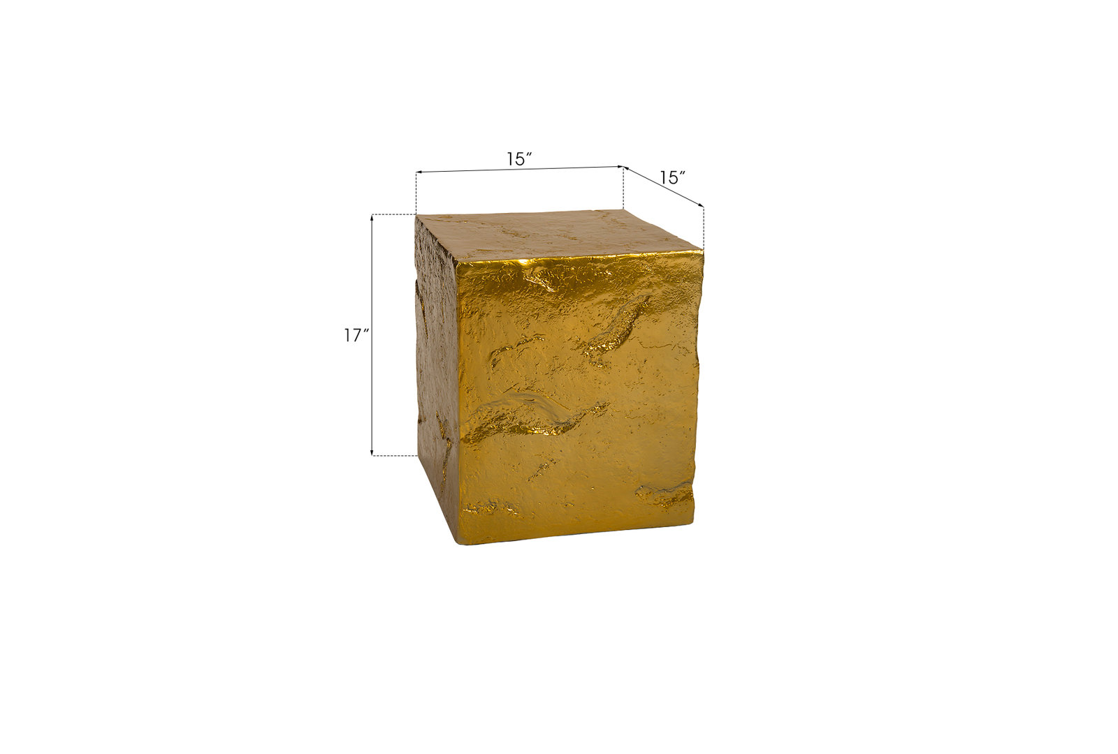 Outdoor Slate Pedestal, 17" H x 15" W x 15" D, Liquid Gold