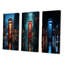 «Red Téléphone Booth Urban Reflections», 3 pièces sur toile-1173672-1173673