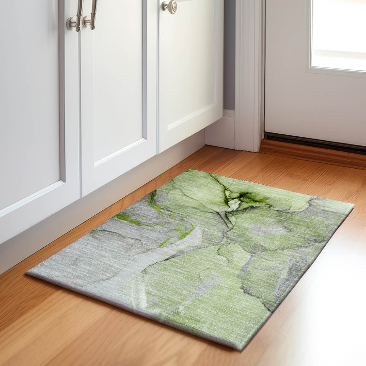Premium Machine Washable Cerrito AMF506 Green Rug