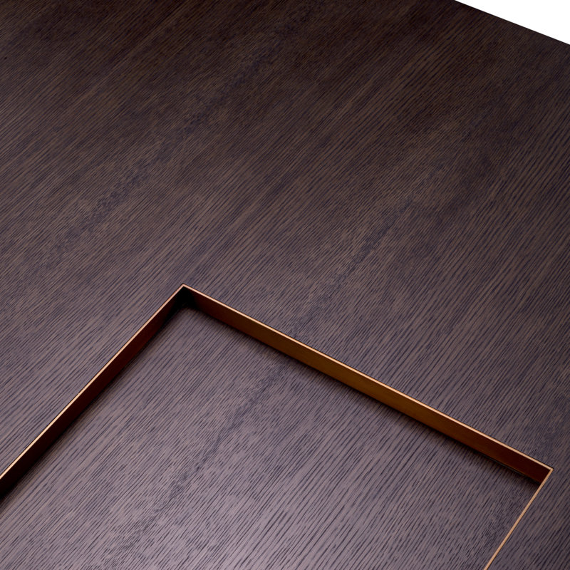 Otus Coffee Table, Mocha Top/Brushed Brass Base