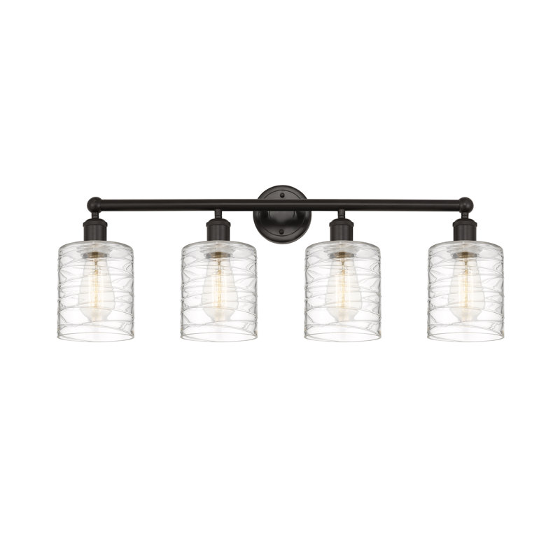 Éclairage pour meuble-lavabo 4 lumières 32 pouces Karon, Déco tourbillon, Bronze huilé