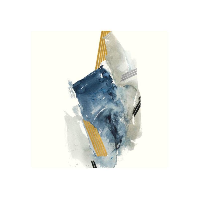 «Rocky Island II» par Sara Brown, impression sur toile tendue, Or doré et argent, H 30 po x l 30 po x P 1,5 po