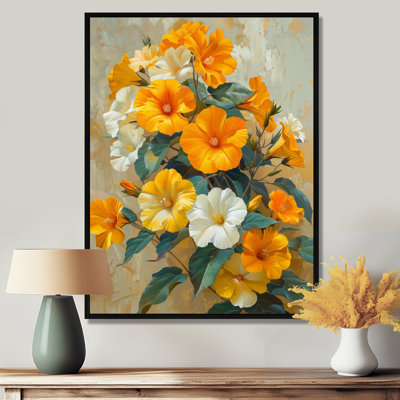 Vibrant Garden Orange White Morning Glory I - Morning Glory Wall Decor