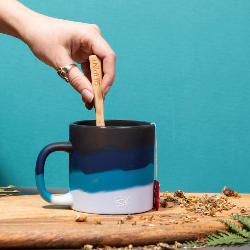 Silipint: Coffee Mug 16oz: 2 Pack - Moon Beam - Silicone Handled Unbreakable Cups