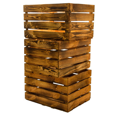 2 Pair Stackable Solid Wood Shoe Storage Box