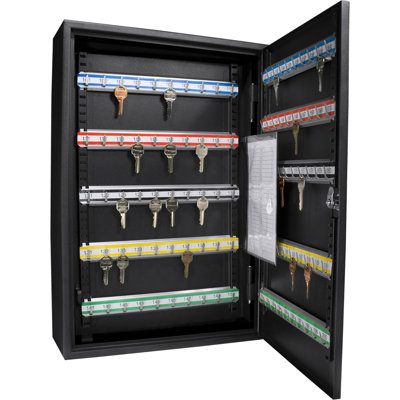 Key Lock Cabinet - 200 Adjustable Steel Box With Mounting Hardware, Colorful Tags For Easy Identification In Home & Office Settings Keys Construction And Convenient Storage Homes Workplaces