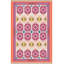 Tapis rose lavable à la machine à motif rétro multicolore-107976618