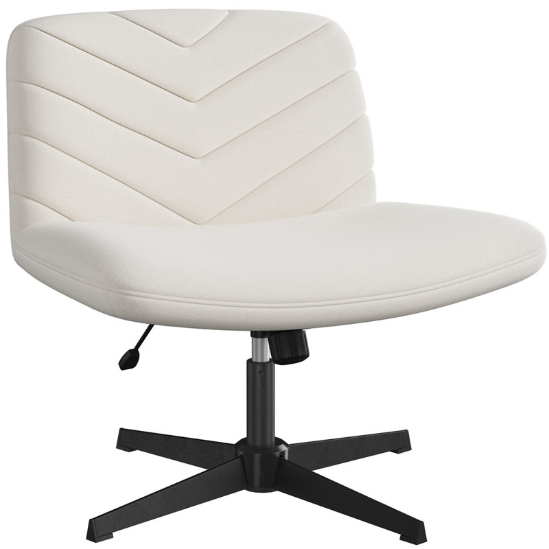 Boucle Swivel Desk Chair, Beige Linen