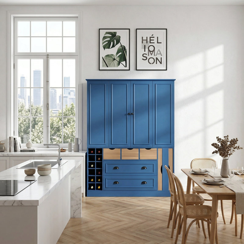 Armoire à vin avec portes pliantes Callas, Marine
