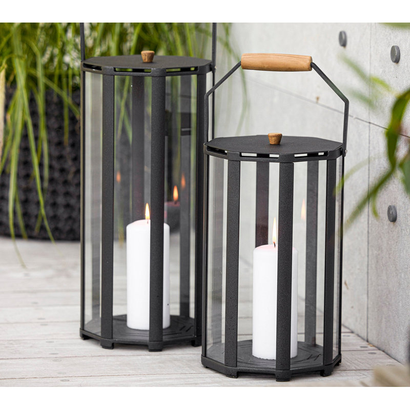 Lightlux Lantern with Teak Handle Extra Small, 20.5" H x 9.8" W x 9.8" D