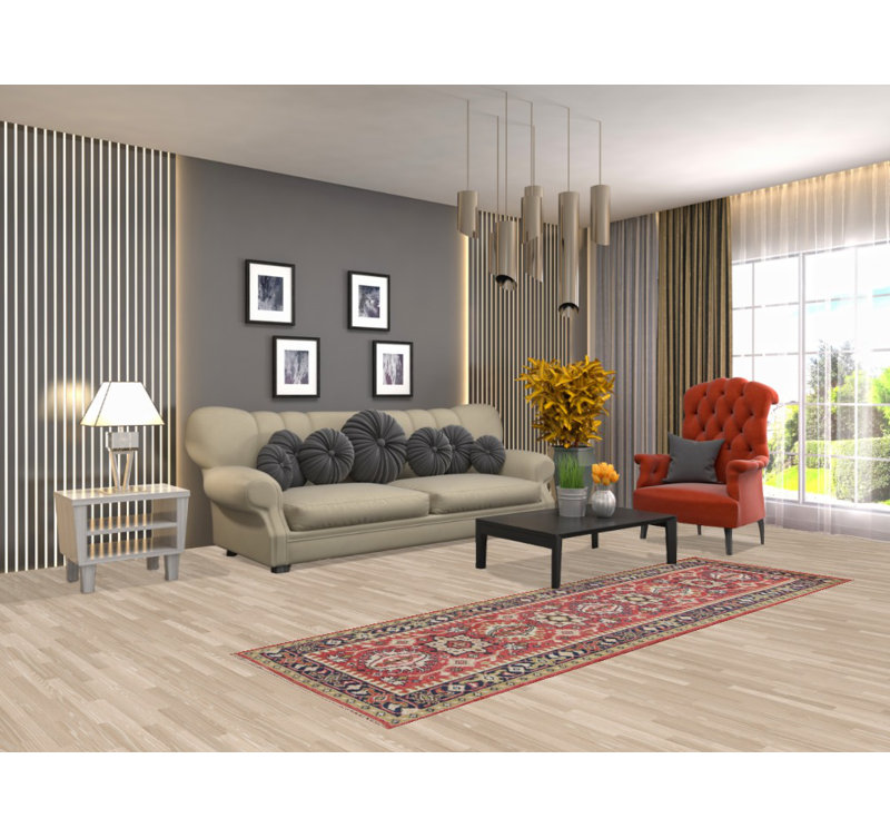 Geometric Runner Rug 3x8
