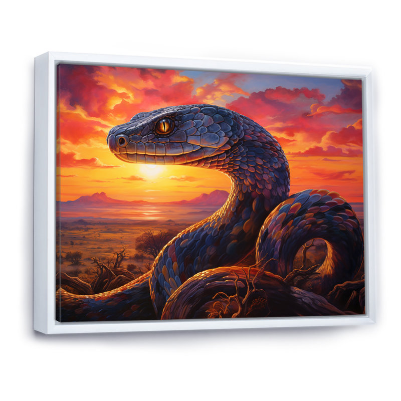 " Desert Serpents At Sundown ", White Floater Framed, 12" H x 20" W