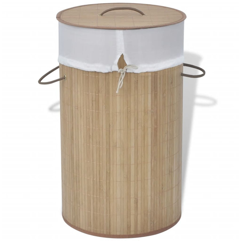 Panier à linge pliable Panier à linge Panier à linge sale en bambou, Brun pâle, Petit (H 23,6 po x l 13,8 po x P 13,8 po)