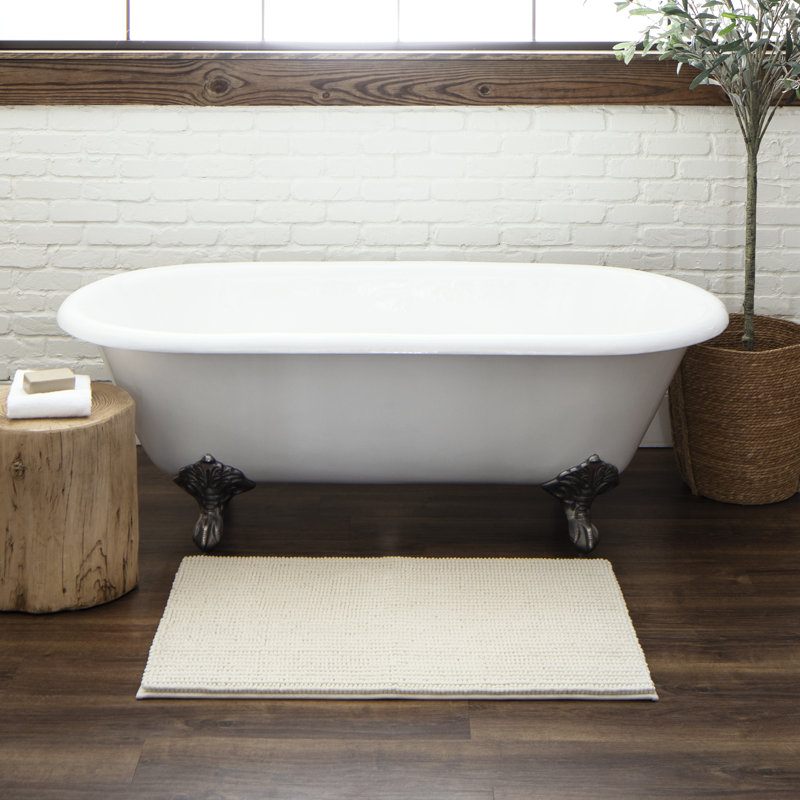Tapis pour salle de bain Wagnon, L 27 po x L 45 po, Parchemin