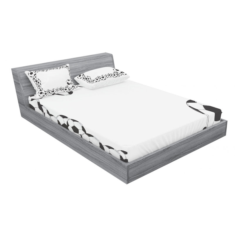 Soccer Microfiber Patterned Sheet Set, Queen Sheet Set + Fitted Sheet + 2 Pillowcases