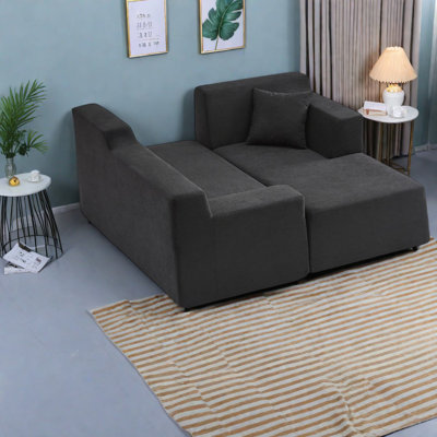 Space-saving Modern L-shaped Sofas, Corduroy High Back For Family Rooms
