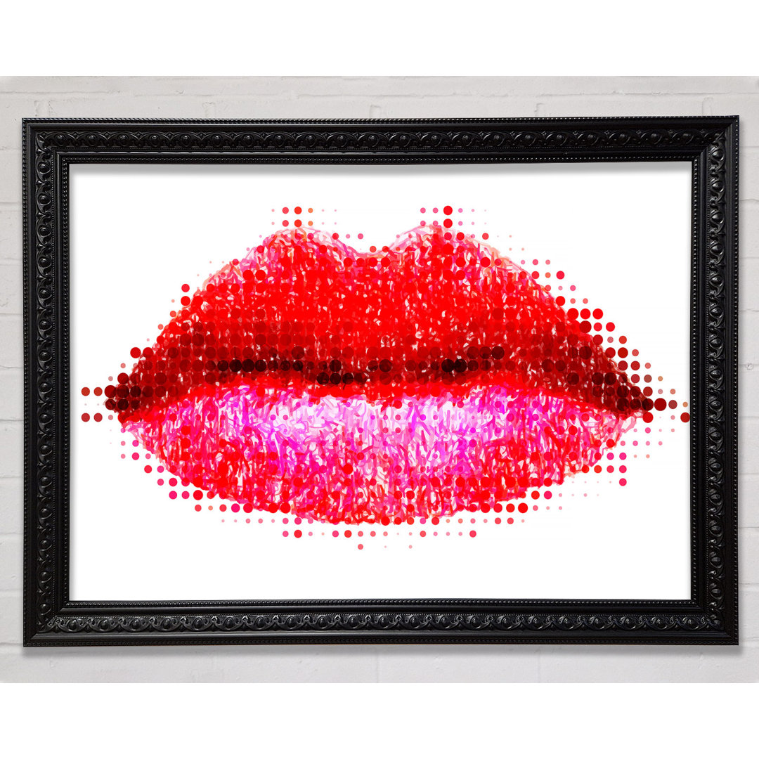 Gerahmtes Wandbild Dot To Dot Lips