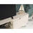 Beige Tv Stand, Mid Century Modern 66 Inch With 2 Door Cabinets And 1 Glass Shelf, Solid Wood &-468775698