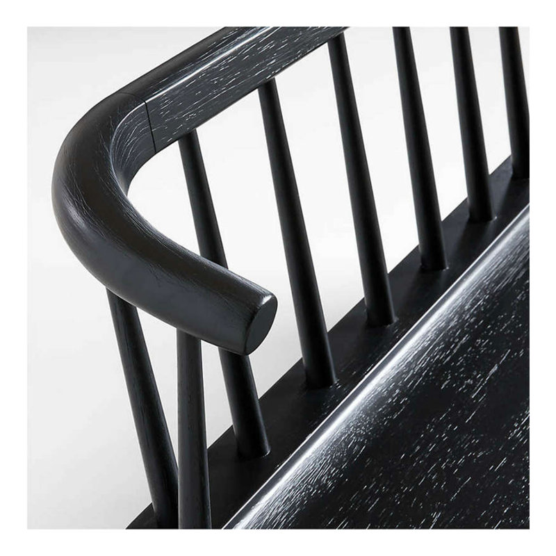 Black Solid Wood Dining Room Bench Solid Wood Bench, 30.31" H x 62.99" W x 16.93" D