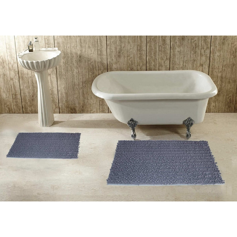 Tapis de salle de bain 2 pièces Barbeau, Gris