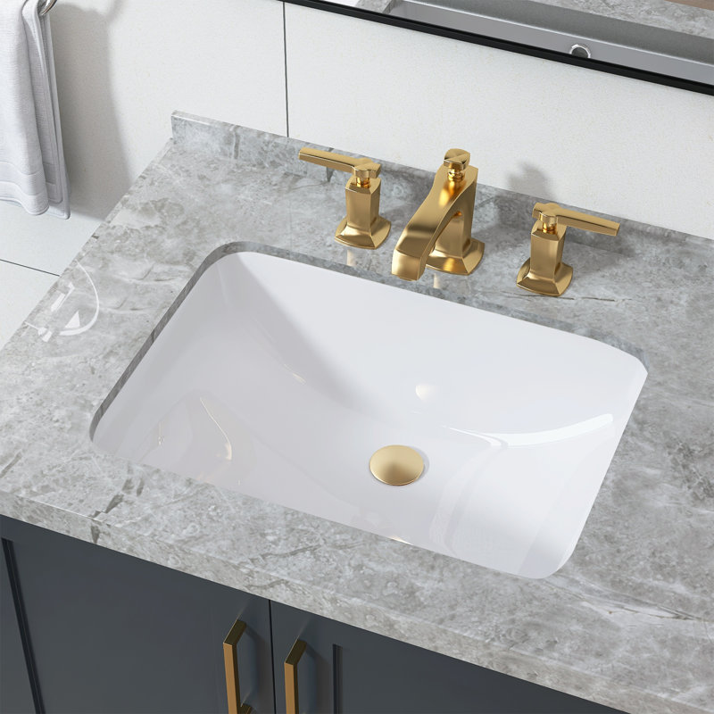 Lavabo de salle de bain encastré rectangulaire en porcelaine vitreuse 21 "x 14 3/4" avec trop-plein