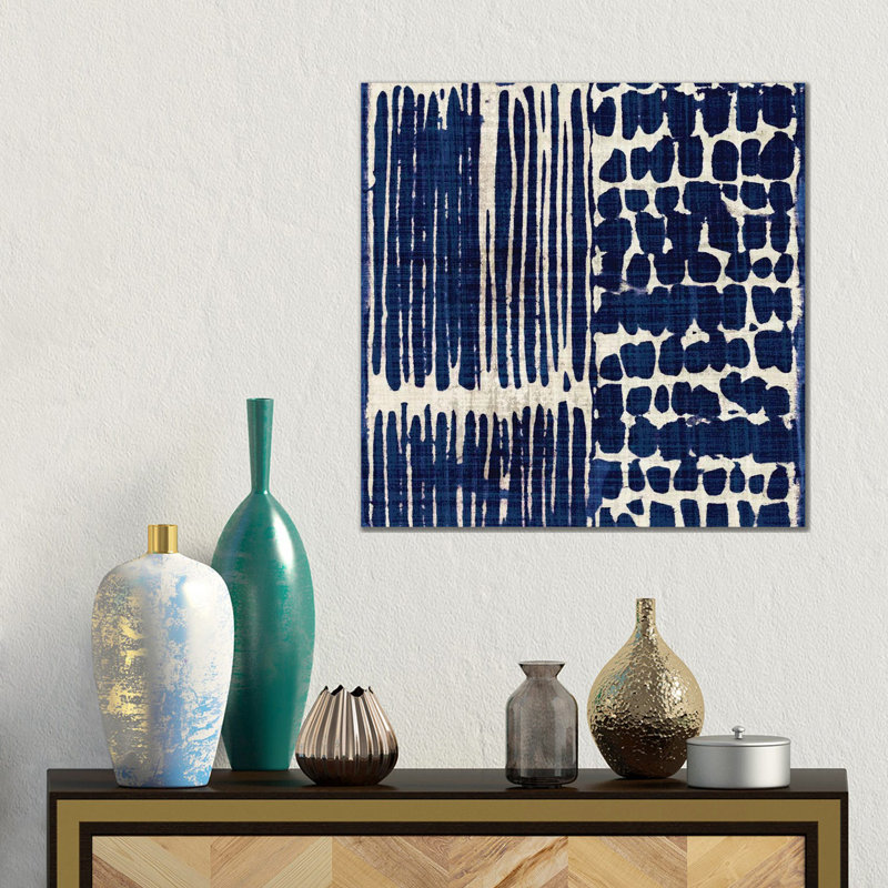 Indigo Batik III by Wild Apple Portfolio - Gallery-Wrapped Canvas Giclée on Canvas, Wrapped Canvas