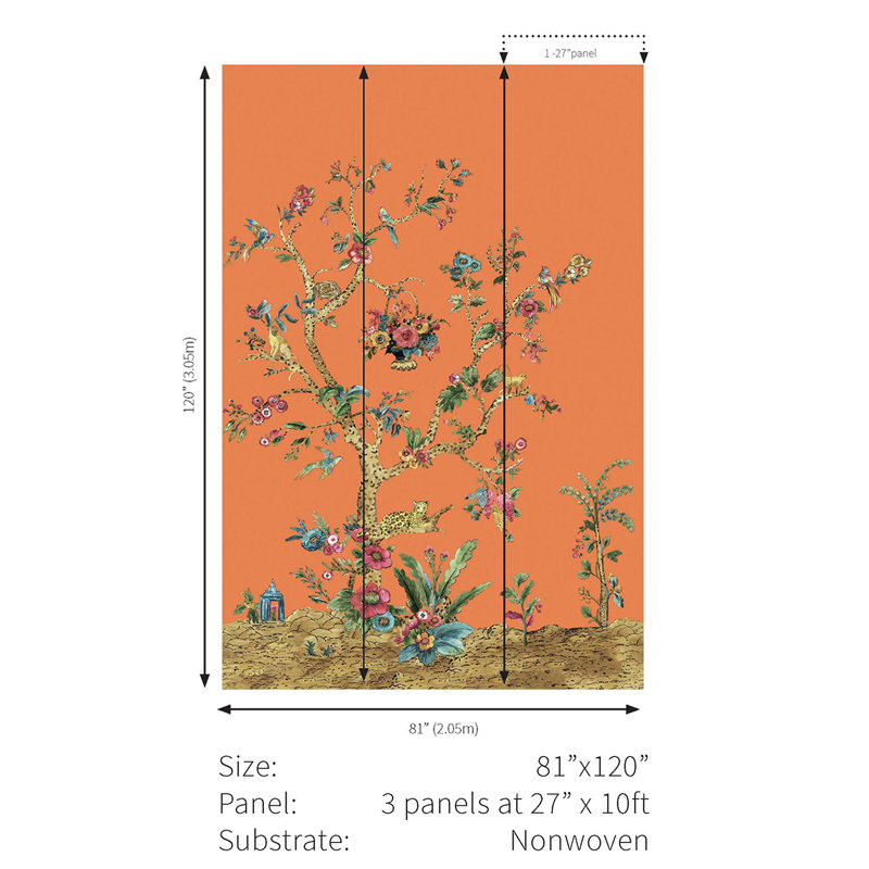Tureka Floral Wallpaper, Clementine
