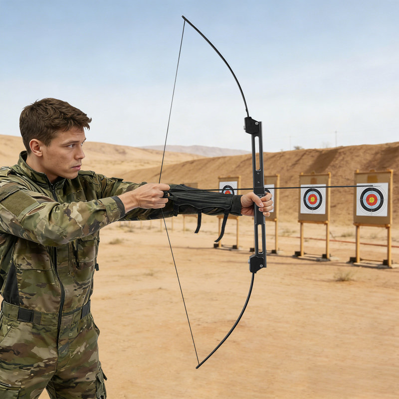 Ensemble d'arc portable pliable de 54,33 po de style composé avec sac et accessoires, ensemble de tir à l'arc résistant à la traction de 40 lb pour l'entraînement des adultes