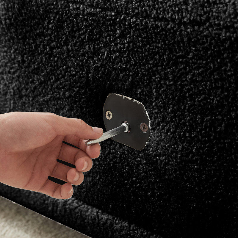 Canapé modulaire 2 pièces Emorie, Laine noire