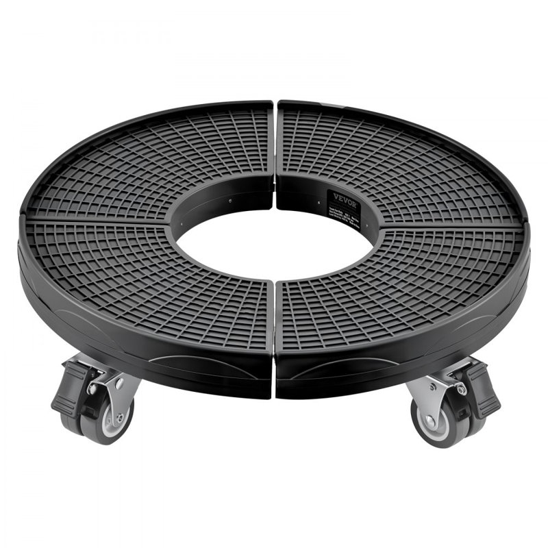 Chariot rond à poubelle ajustable 15-22,8 po 400 lb, Noir