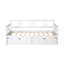Twin Size Daybed Wood Bed With Two Drawers,White