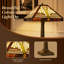 Lampe de table moderne de style Tiffany 19 po, abat-jour en verre coloré coloré de 12 po, base E26 avec ampoule incluse, interrupteur marche / arrêt en ligne pour le salon, la chambre à coucher, le bureau personnel et le bureau-132044575