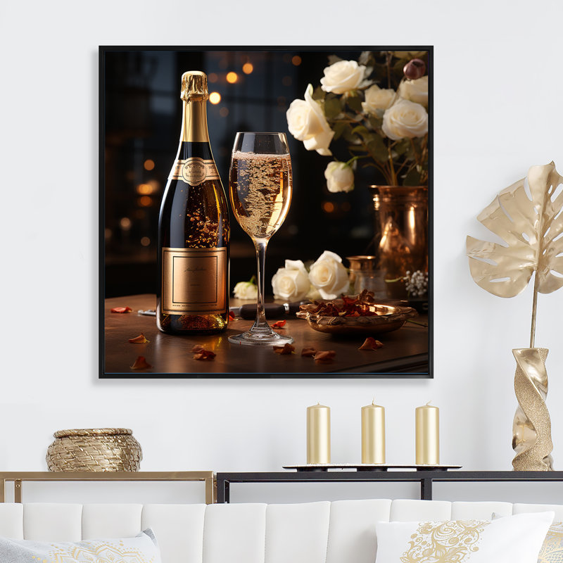 Classic Elegance III sur toile, Cadre flottant noir, H 24 po x l 24 po