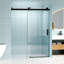 Porte de douche coulissante simple sans cadre à fermeture en douceur-107383443