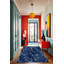 Tapis décoratif moderne à motif de marbre bleu-1680122521