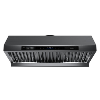 Brano 30" Under Cabinet Range Hood With Pvd Titanium Plated Finish, 1200 Cfm Powerful & Quiet Dc Motor, Voice & Gesture Control
