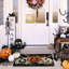 Paillasson d'Halloween 17 x 29 po Halloween Citrouilles noires Toile d'araignée Effrayant Spooky Paillasson décoratif à l'avant Intérieur antidérapant Revêtement en caoutchouc Automne Entrée Décoration de plancher de cuisine