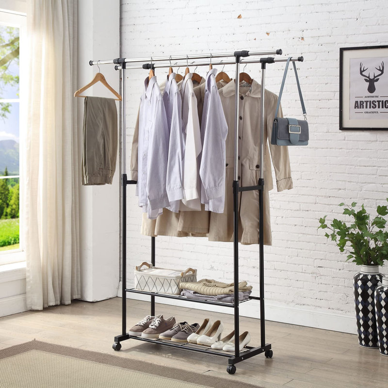 Genoveva Adjustable Rolling Clothing Rack