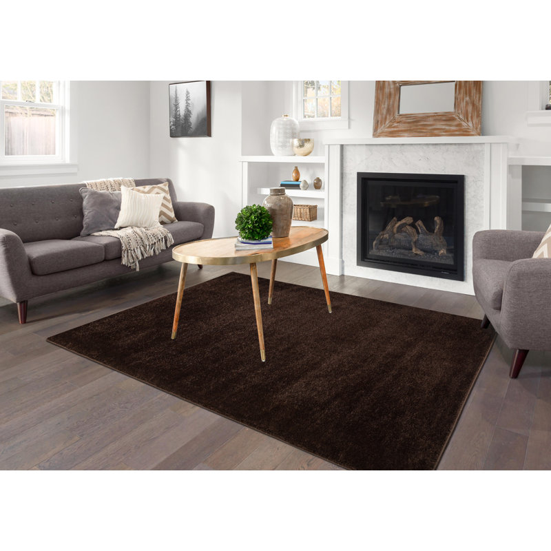 Aftonshire Solid Colour Shag Area Rug, Rectangle 80cm x 150cm